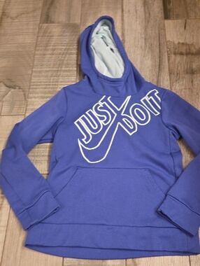 Nike Kids Blue-Purple 'Just Do It' Pullover Hoodie